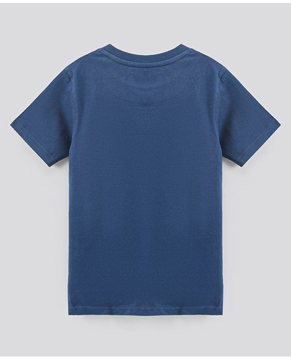 Pine Kids Bio Washed Half Sleeves T Shirt  and Shorts Set Text Print - Blue