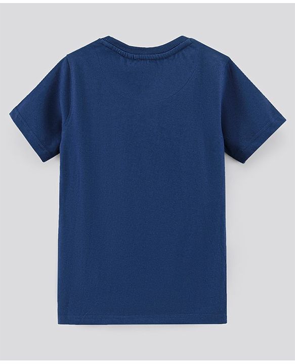 Pine Kids Half Sleeves Biowashed Cotton T-Shirt And Shorts Set Rider Essentials Print - Blue