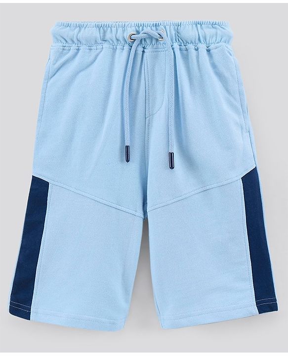 Pine Kids Half Sleeves Biowashed Cotton T-Shirt And Shorts Set Rider Essentials Print - Blue