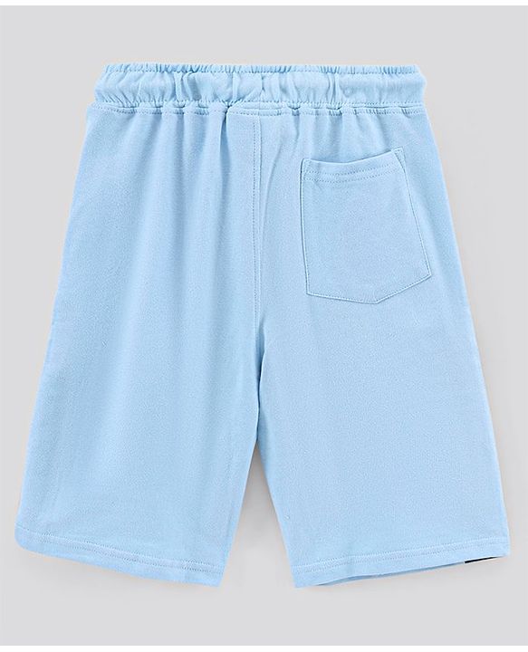 Pine Kids Half Sleeves Biowashed Cotton T-Shirt And Shorts Set Rider Essentials Print - Blue