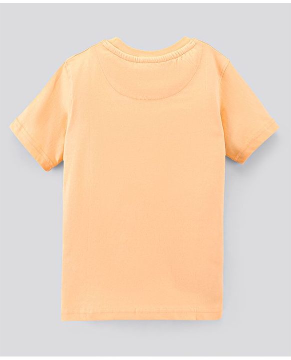 Pine Kids Half Sleeves Biowashed T-Shirt & Shorts Set Wilderness Print - Peach Blue