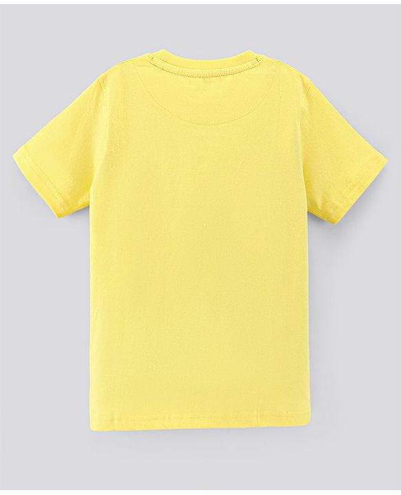 Pine Kids Half Sleeves Biowashed T-Shirt & Shorts Set Virtual Reality Print - Yellow