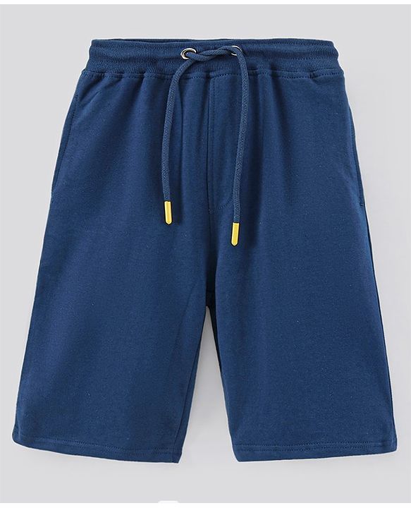 Pine Kids Half Sleeves Biowashed Cotton T-Shirt And Shorts Set Like Rider Print - Yellow Blue