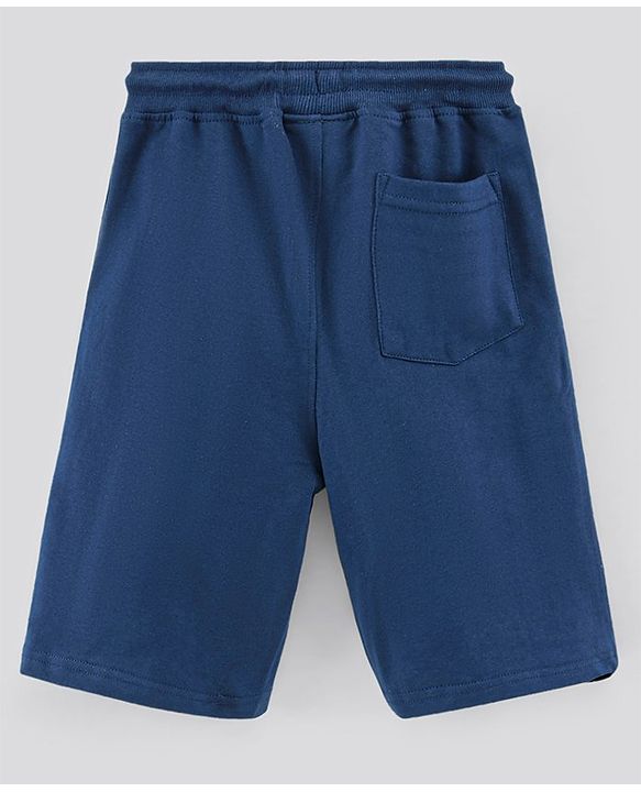 Pine Kids Half Sleeves Biowashed Cotton T-Shirt And Shorts Set Like Rider Print - Yellow Blue