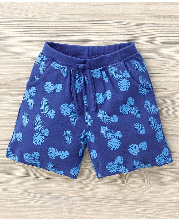 Babyhug Half Sleeves T-Shirt & Shorts Set Dino Print - Blue