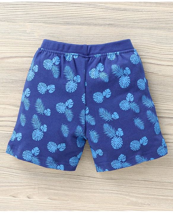 Babyhug Half Sleeves T-Shirt & Shorts Set Dino Print - Blue