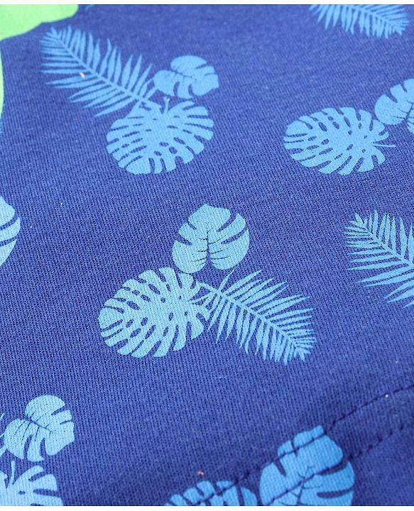 Babyhug Half Sleeves T-Shirt & Shorts Set Dino Print - Blue