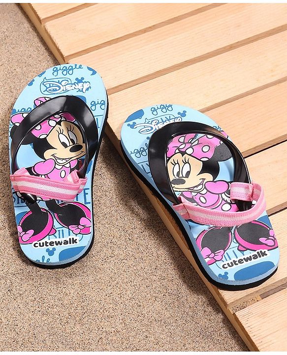 Cute Walk by Babyhug Slip-On Flip-Flops Disney Printed - Sky Blue