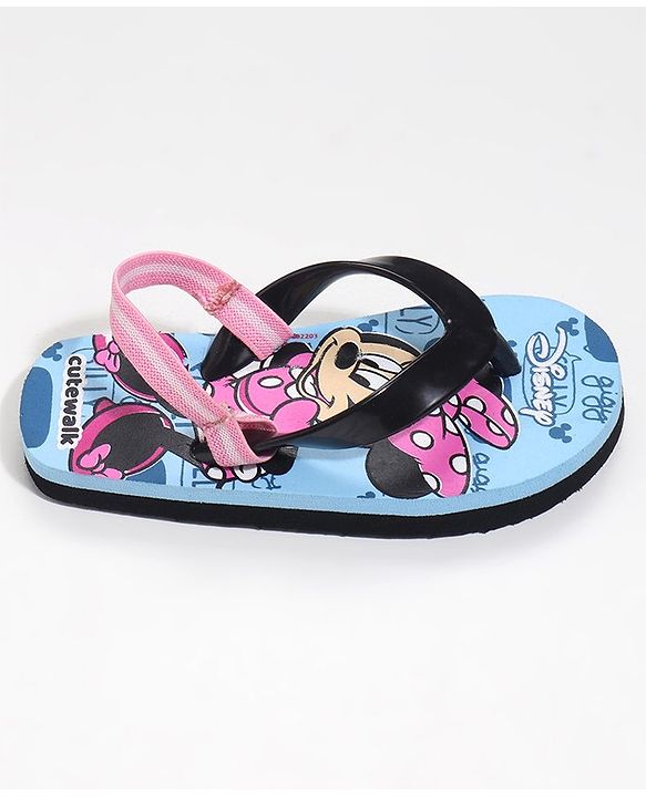 Cute Walk by Babyhug Slip-On Flip-Flops Disney Printed - Sky Blue