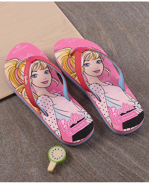 Pine Kids Flip Flops Barbie Print - Pink