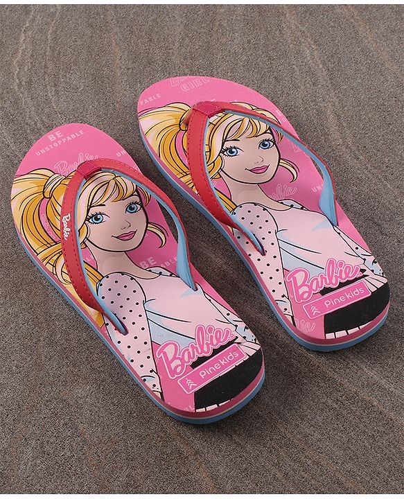 Pine Kids Flip Flops Barbie Print - Pink