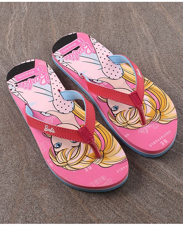 Pine Kids Flip Flops Barbie Print - Pink