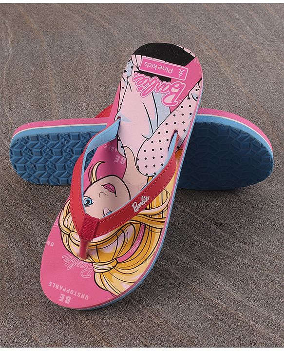 Pine Kids Flip Flops Barbie Print - Pink