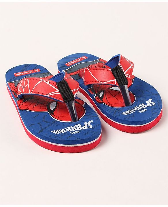 Pine Kids Flip Flops Spider Man Print - Royal Blue
