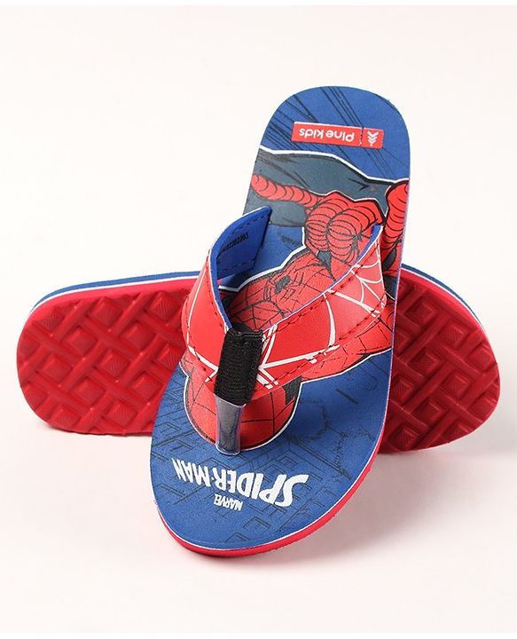 Pine Kids Flip Flops Spider Man Print - Royal Blue