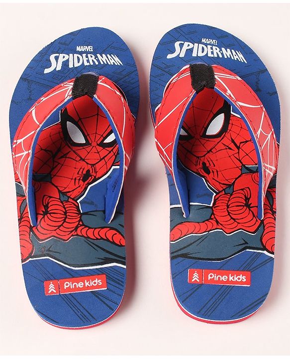Pine Kids Flip Flops Spider Man Print - Royal Blue