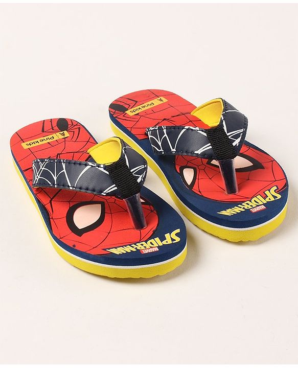 Pine Kids Flip Flops Spider Man Print - Red
