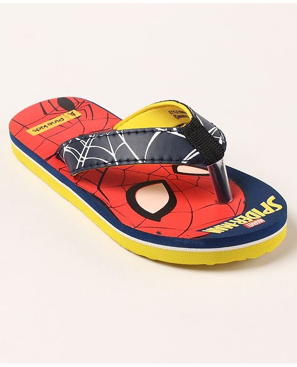 Pine Kids Flip Flops Spider Man Print - Red