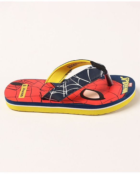 Pine Kids Flip Flops Spider Man Print - Red
