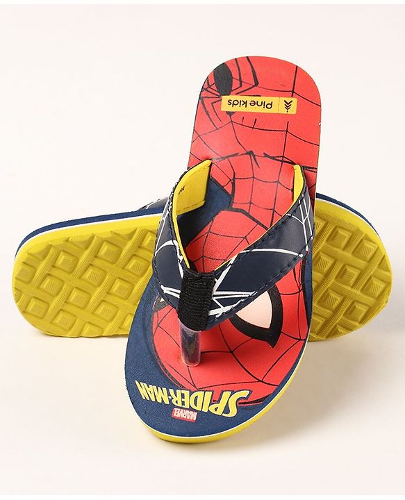 Pine Kids Flip Flops Spider Man Print - Red