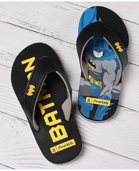 Pine Kids EVA Batman Flip Flops - Black