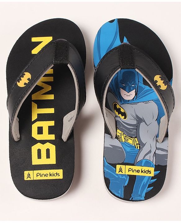 Pine Kids EVA Batman Flip Flops - Black