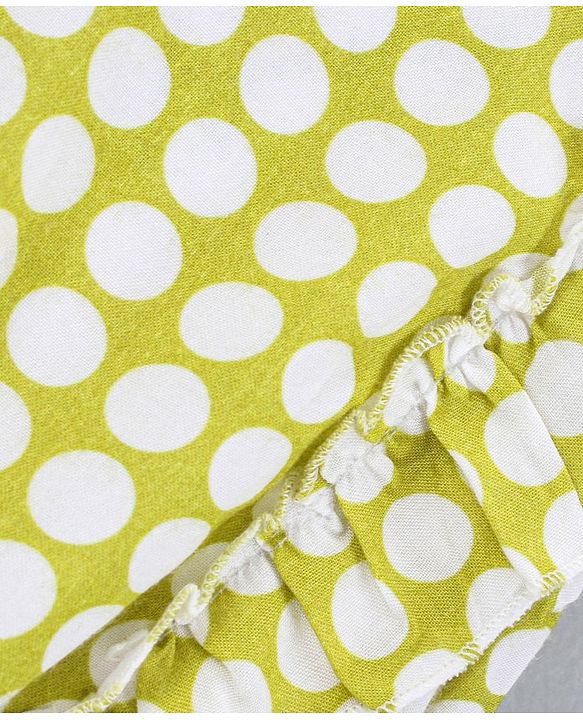 Babyhug Sleeveless Printed Rayon Top With Elasticated Hemline And Frill Detailing-Lime Green