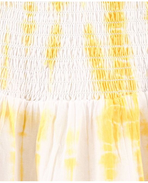 Babyhug Singlet 100% Cotton Woven Solid Color Frock - Yellow