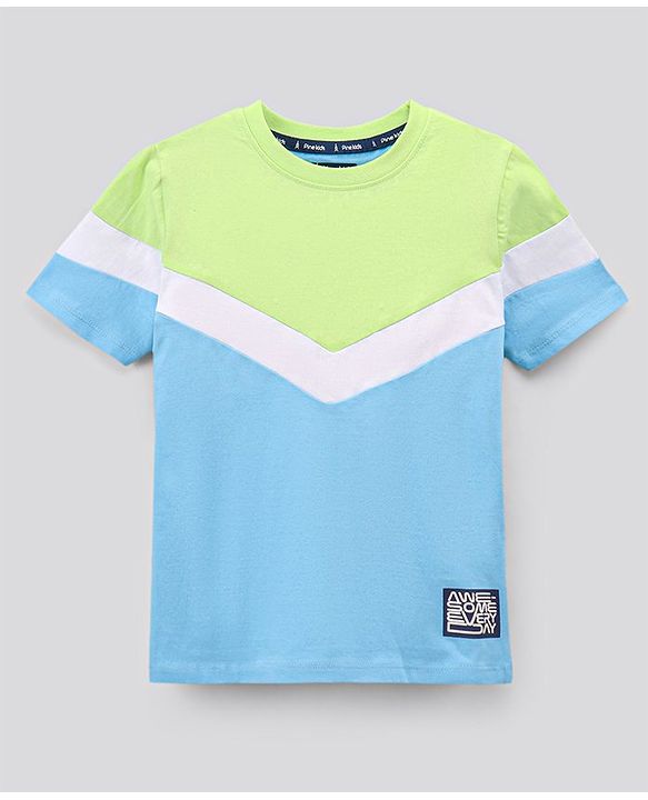 Pine Kids Half Sleeves Tee & Shorts HD Print - Blue