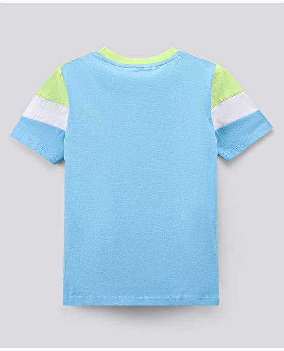 Pine Kids Half Sleeves Tee & Shorts HD Print - Blue