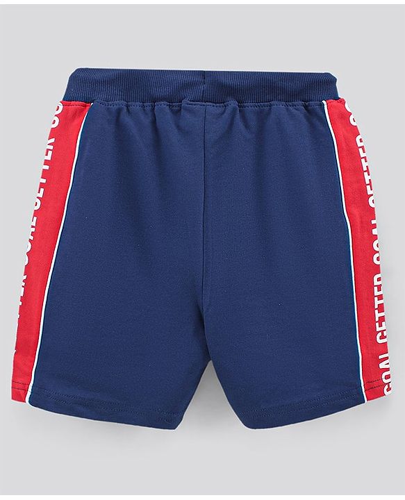 Pine Kids Half Sleeves Cotton T Shirt And Shorts Set Football Print - Red Blue