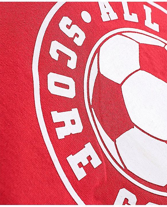 Pine Kids Half Sleeves Cotton T Shirt And Shorts Set Football Print - Red Blue