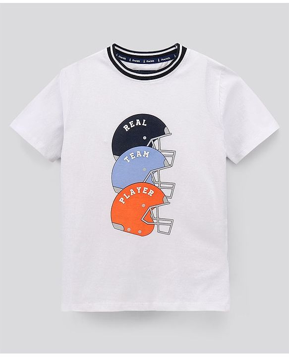 Pine Kids Half Sleeves T Shirt and Shorts Set Placement Print - Multicolor