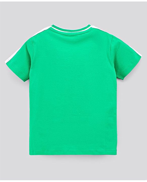 Pine Kids Bio Washed Half Sleeves T Shirt  and Shorts Set Text Print - Green
