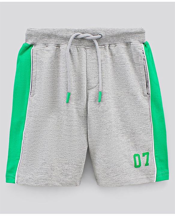 Pine Kids Bio Washed Half Sleeves T Shirt  and Shorts Set Text Print - Green