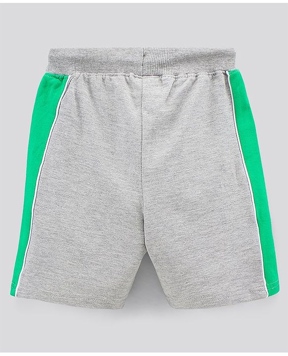Pine Kids Bio Washed Half Sleeves T Shirt  and Shorts Set Text Print - Green