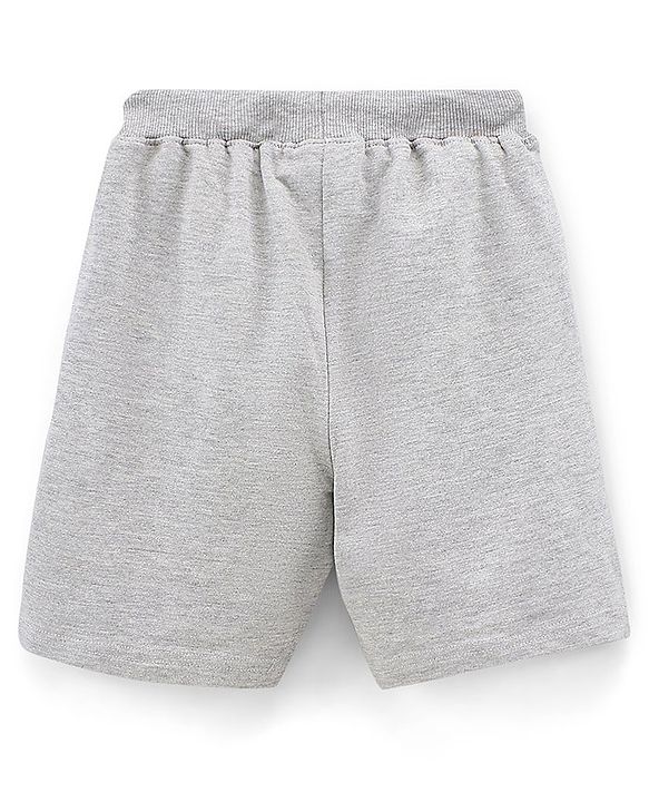 Pine Kids Half Sleeves Cotton T Shirt And Shorts Set Placement Print - Green Grey