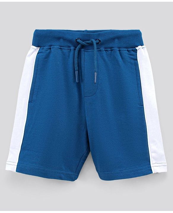 Pine Kids Half Sleeves Biowashed Cotton T-Shirt And Knee Length Shorts Set With Side Pockets Good Times HD Print - Blue