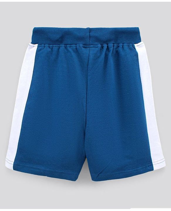 Pine Kids Half Sleeves Biowashed Cotton T-Shirt And Knee Length Shorts Set With Side Pockets Good Times HD Print - Blue