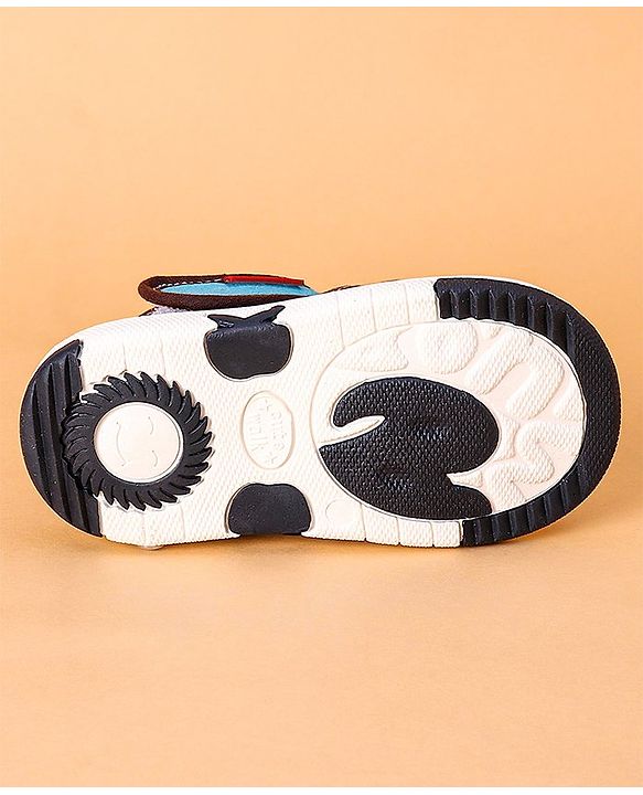 Cute Walk by Babyhug Open Toe Sandals with Velcro Closure Dino Patch - Coffee