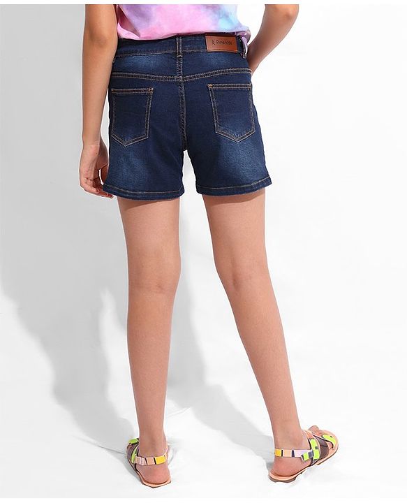 Pine Kids Denim Shorts Solid- Blue