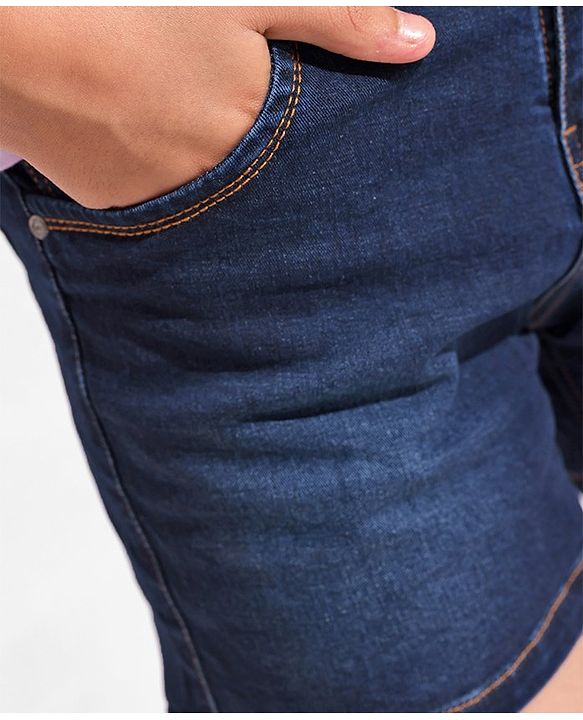 Pine Kids Denim Shorts Solid- Blue