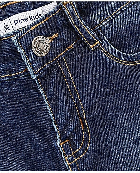 Pine Kids Denim Shorts Solid- Blue