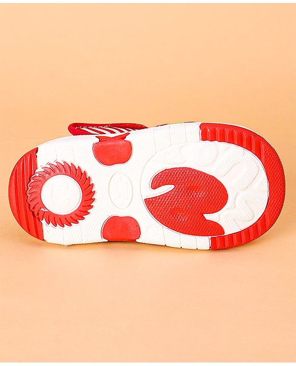 Cute Walk by Babyhug Open Toe Sandals with Velcro Closure Car Patch -  Red