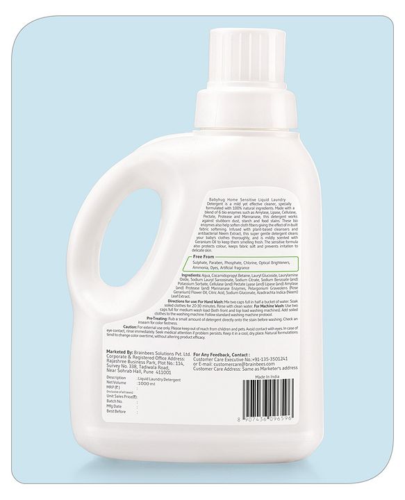 Babyhug Home Sensitive Liquid Laundry Detergent - 1000 ml