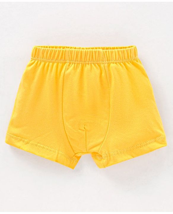 Babyhug 100% Cotton Striped & Star Printed Briefs Pack of 5 - Blue & Yellow