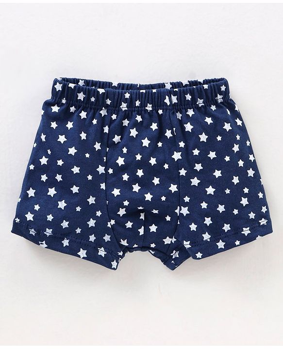 Babyhug 100% Cotton Striped & Star Printed Briefs Pack of 5 - Blue & Yellow
