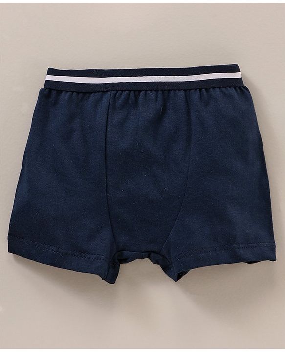 Babyhug 100% Cotton Striped Briefs Space Print Pack of 3 - White Navy