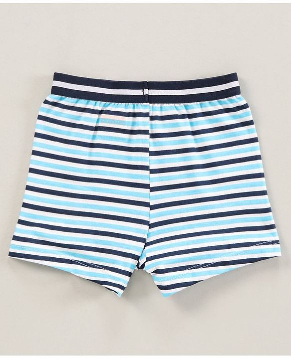 Babyhug 100% Cotton Knitted Briefs All Over Printed Pack of 3 - Blue