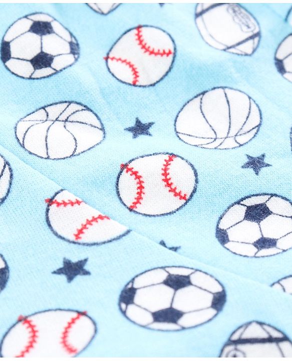 Babyhug 100% Cotton Knitted Briefs All Over Printed Pack of 3 - Blue
